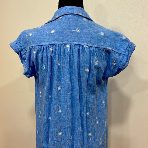 Adorable Old Navy chambray shirt dress petite small. Palm trees! - Picture 3 of 3